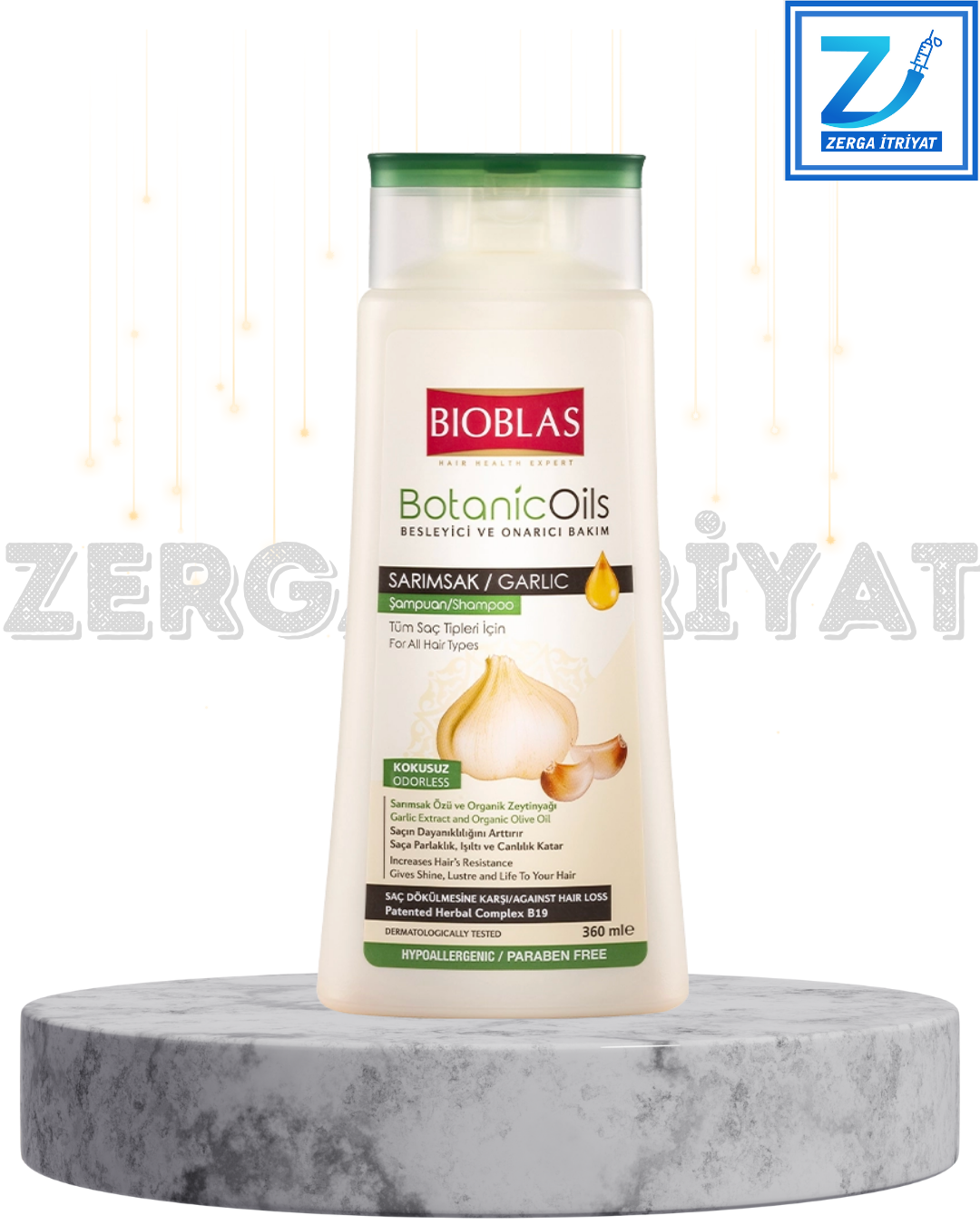 BİOBLAS SARIMSAKLI ŞAMPUANI 360 ML ( TÜM SAÇ TİPLERİ İÇİN )