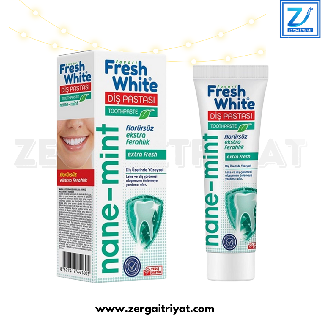 FRESH WHİTE DİŞ PASTASI NANE AROMALI 90 GR