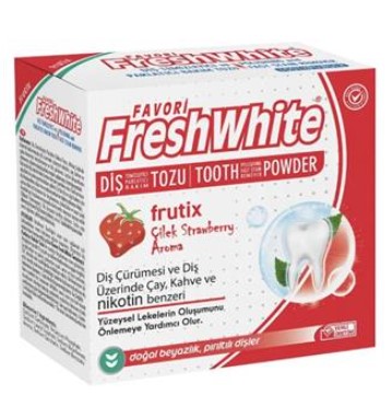 FRESH WHİTE DİŞ TOZU PARLATICI VE BEYAZLATICI ÇİLEK AROMALI 50 GR