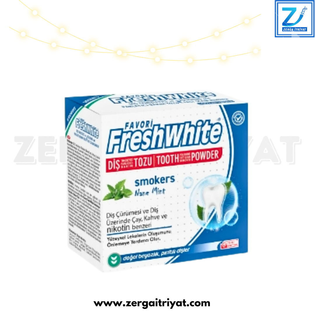 FRESH WHİTE DİŞ TOZU PARLATICI VE BEYAZLATICI NANE AROMALI 50 GR