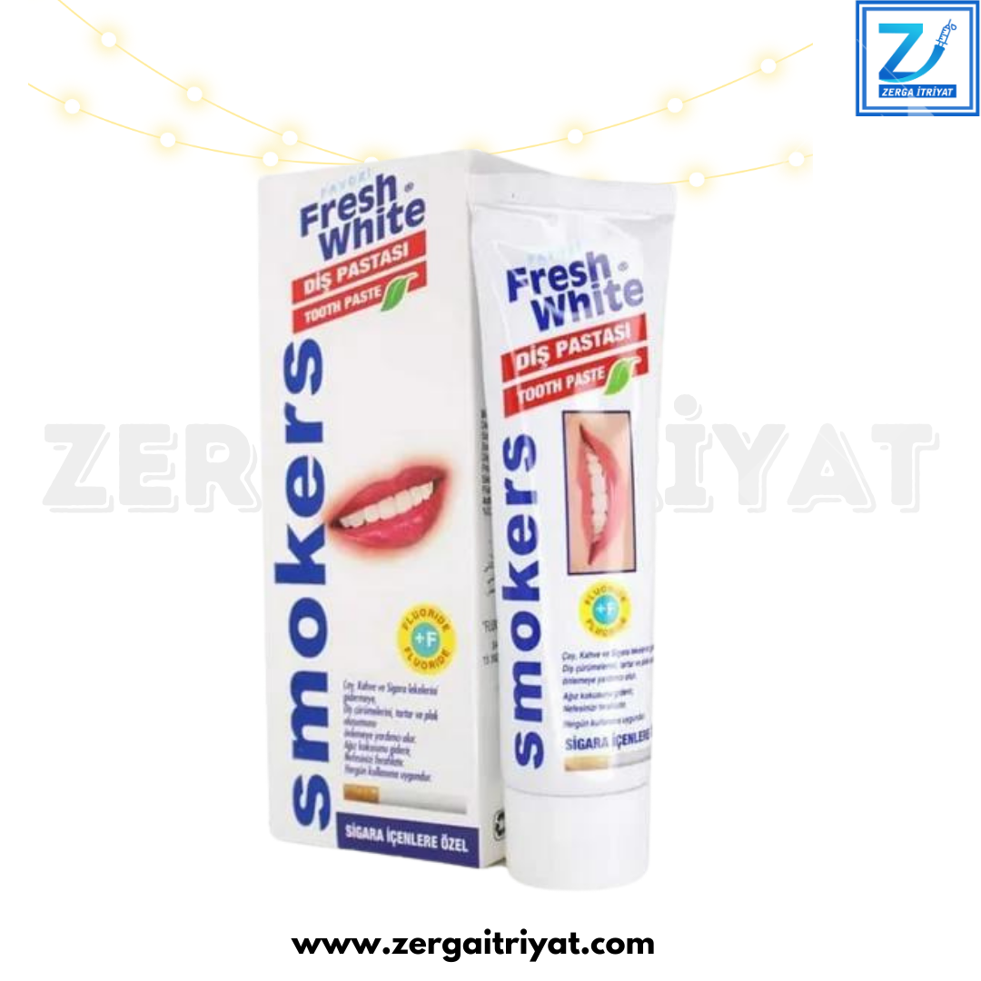 FRESH WHİTE DİŞ PASTASI SMOKERS ( SİGARA İÇENLERE ÖZEL ) 90 GR