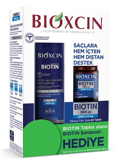 BİOXCİN BİOTİN 5000 MG 60 TABLET&BİOTİN 500 ML ŞAMPUAN HEDİYELİ