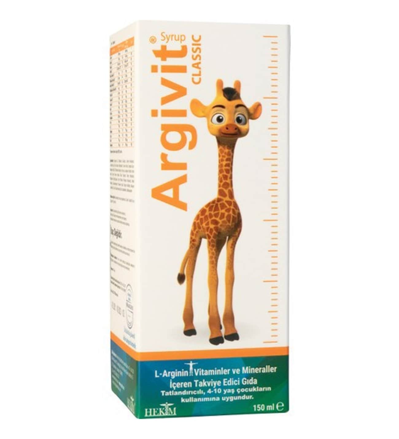 ARGİVİT VİTAMİN MİNERAL L-ARJİNİN ŞURUP 150 ML ( CLASSİC )