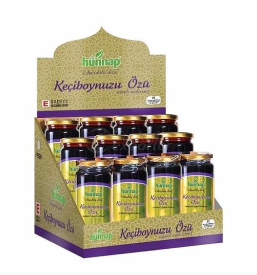 HÜNNAP KEÇİ BOYNUZU ÖZÜ 12 Lİ STAND ( KAŞIK HEDİYELİ )