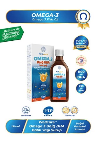 WELLCARE OMEGA 3 DOĞAL PORTAKAL AROMALI BALIK YAĞI 150 ML