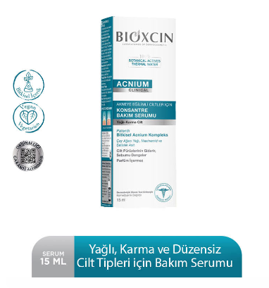 BİOXCİN ACNIUM KONSANTRE BAKIM SERUMU 15 ML ( KARMA & YAĞLI CİLT ) ( AKNEYE EĞİMLİ CİLTLER İÇİN )