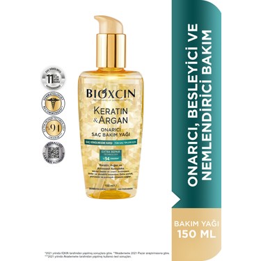 BİOXCİN KERATİN & ARGAN ONARICI SAÇ BAKIM YAĞI 150 ML TÜM SAÇLAR İÇİN