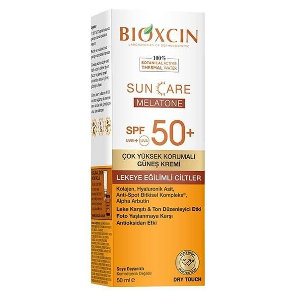 BİOXCİN GÜNEŞ KREMİ SUN CARE SPF50+ (MELATONE) LEKEYE EĞİMLİ CİLTLER İÇİN 50 ML