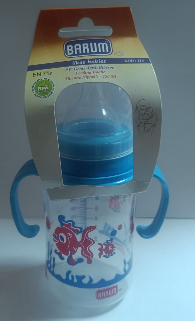 BARUM GENİŞ AĞIZLI KULPLU BİBERON 150 ML