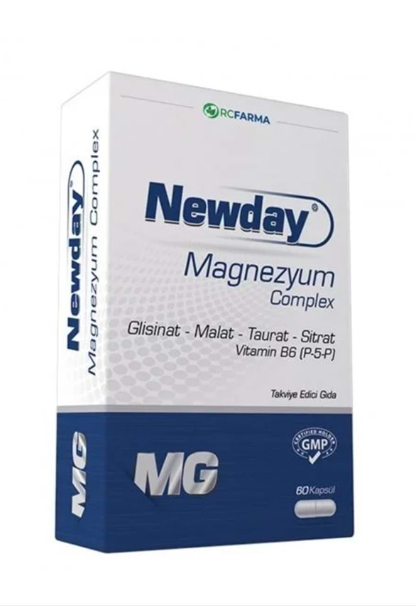 NEWDAY MAGNEZYUM COMPLEX 60 KAPSÜL ( GLİSİNAT&MALAT&TAURAT&SİTRAT )