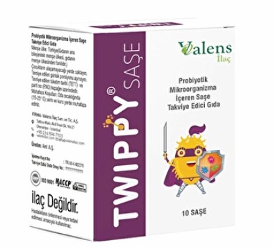 TWIPPY 10 ŞAŞE PROBİYOTİK MİKROORGANİZMA İÇEREN TAKVİYE EDİCİ GIDA 10 ML