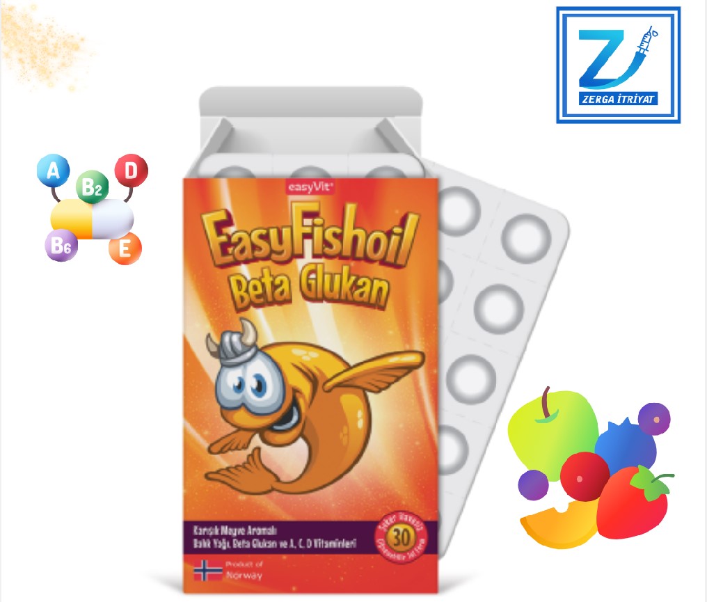 EASYFİSHOİL BETA GLUKAN 30 JEL TABLET KARIŞIK MEYVE AROMALI
