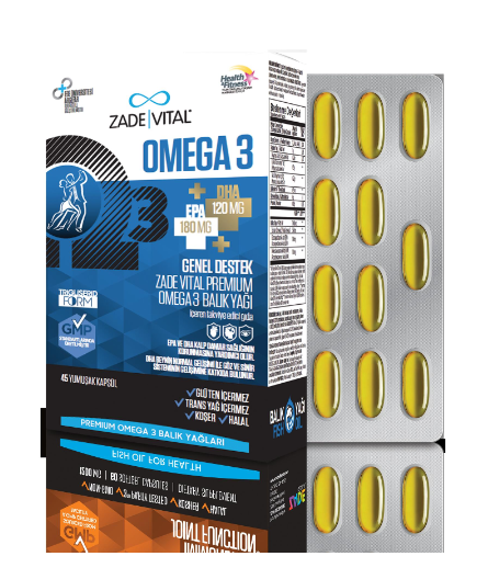 ZADE VİTAL OMEGA 3 BALIK YAĞI PREMIUM 45 KAPSÜL GENEL DESTEK