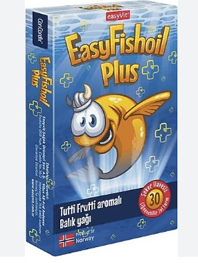 EASYFİSHOİL PLUS OMEGA 3 ÇİĞNENEBİLİR JEL FORM 30 TABLET KARIŞIK MEYVE AROMALI