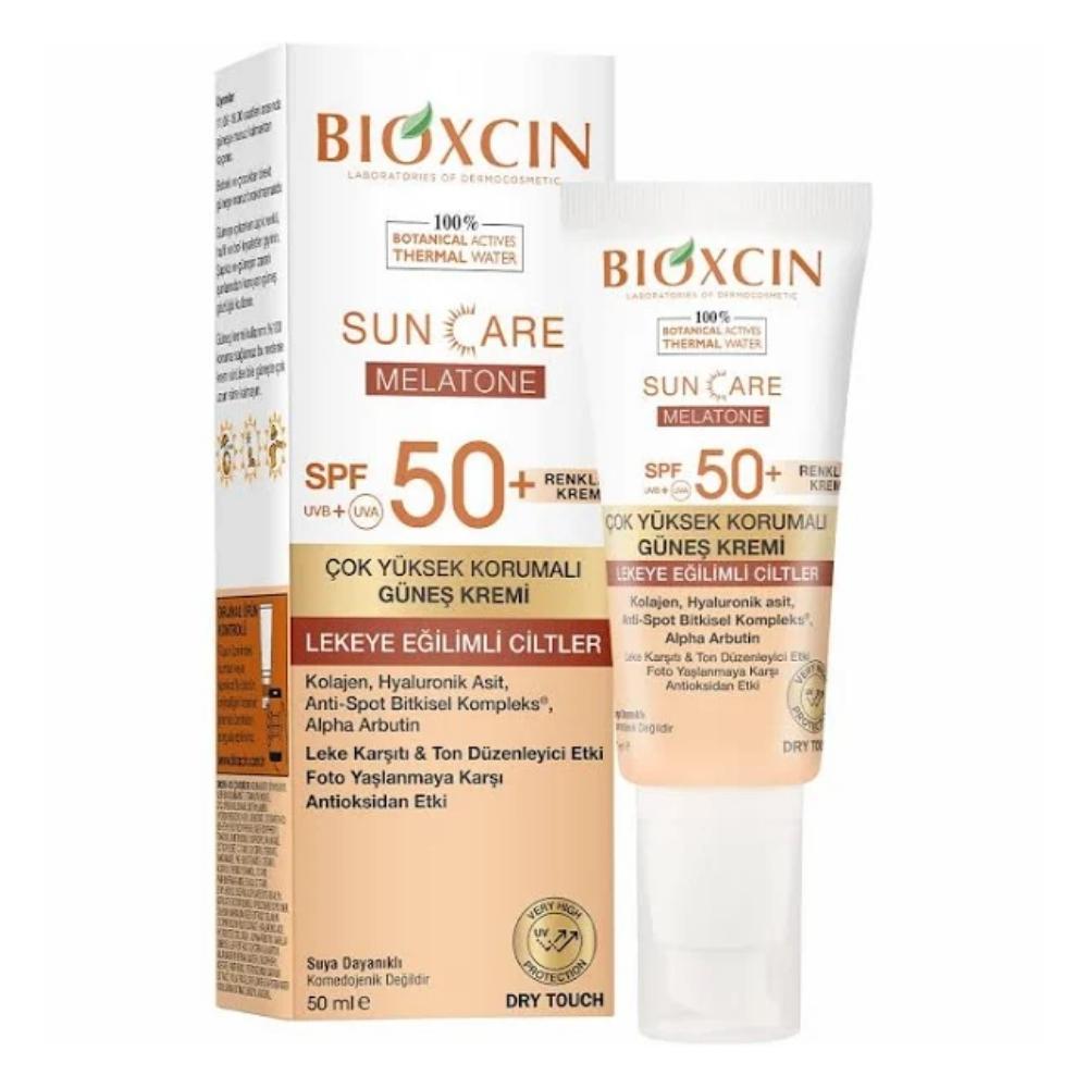 BİOXCİN GÜNEŞ KREMİ SUN CARE SPF50+ MELATONE LEKEYE EĞİMLİ CİLTLER İÇİN 50 ML ( RENKLİ )