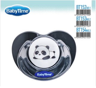 BABY TİME SİLİKON DAMAKLI UCLU KAPAKLI SİYAH EMZİK NO:1 BT152