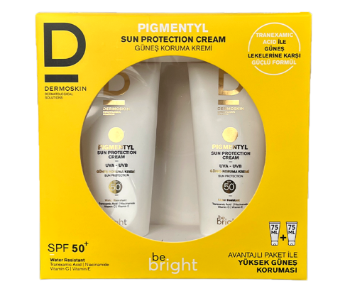 DERMOSKİN BE BRİGHT PİGMENTYL GÜNEŞ KREMİ SPF50+ 75 ML 2 Lİ KOFRE