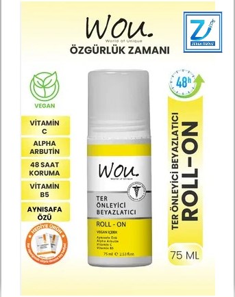 WOU TER ÖNLEYİCİ BEYAZLATICI ROLL-ON DEODORANT 75 ML