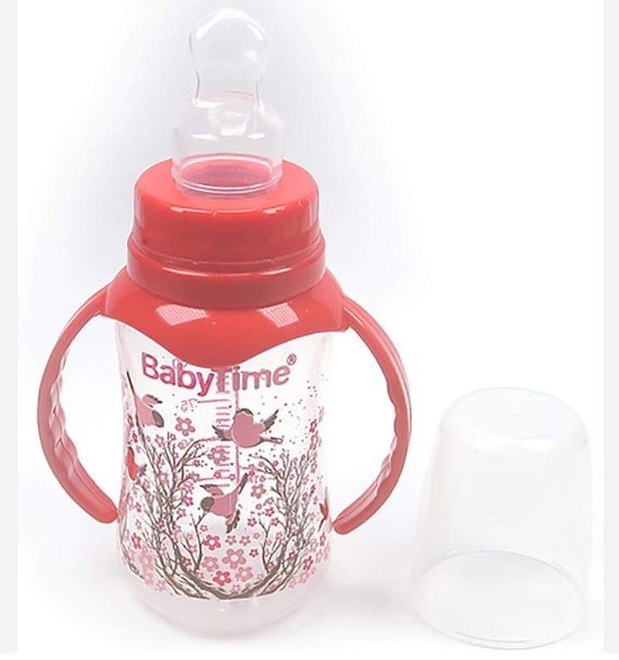 BABY TİME KULPLU PP BİBERON (SİLİKON DAMAKLI UÇLU) 150ML KOD: BT072