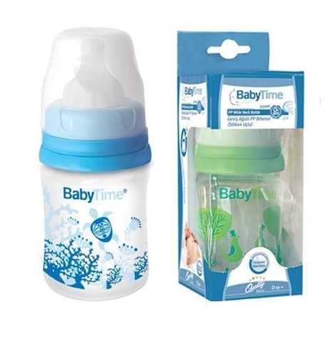 BABY TİME GENİŞ AĞIZ PP BİBERON (SİLİKON UÇLU) 250ML KOD: BT075