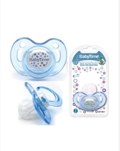 BABY TİME SİLİKON KİRAZ UÇLU KORUYUCU KAPAKLI AKİDE GÖVDELİ DESENLİ EMZİK NO:1 KOD:BT149