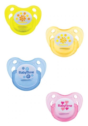 BABY TİME SİLİKON DAMAKLI KORUYUCU KAPAKLI AKİDE GÖVDELİ EMZİK NO:3 KOD:BT133