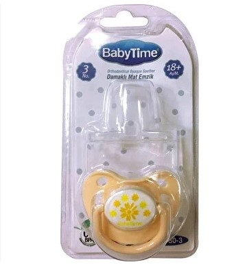 BABY TİME SİLİKON DAMAKLI KORUYUCU KAPAKLI MAT GÖVDELİ EMZİK NO:3 KOD:BT130