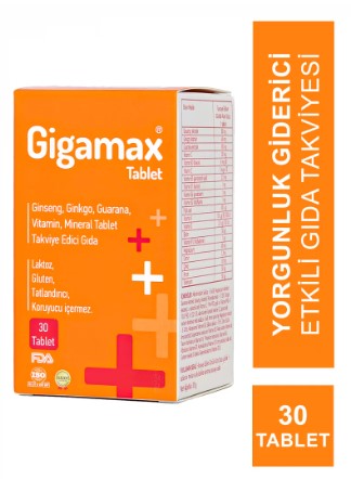 GİGAMAX 30 TABLET ( GİNSENG & GİNKO & GUARANA )