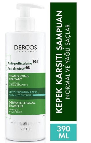 VİCHY DERCOS ANTİ DANDRUFF NORMAL VE YAĞLI SAÇLAR İÇİN KEPEK KARŞITI ŞAMPUAN 390 ML