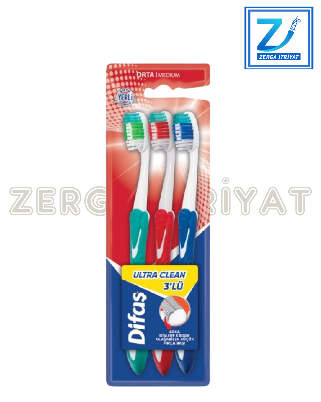 DİFAŞ ULTRA CLEAN 3 LÜ DİŞ FIRÇASI ORTA