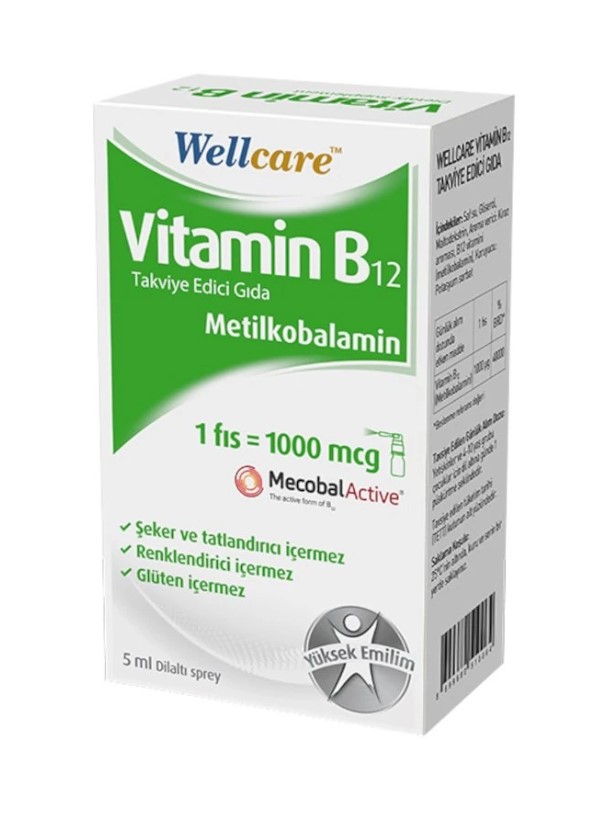 WELLCARE VİT B12 SPREY 1000 MCG 5 ML