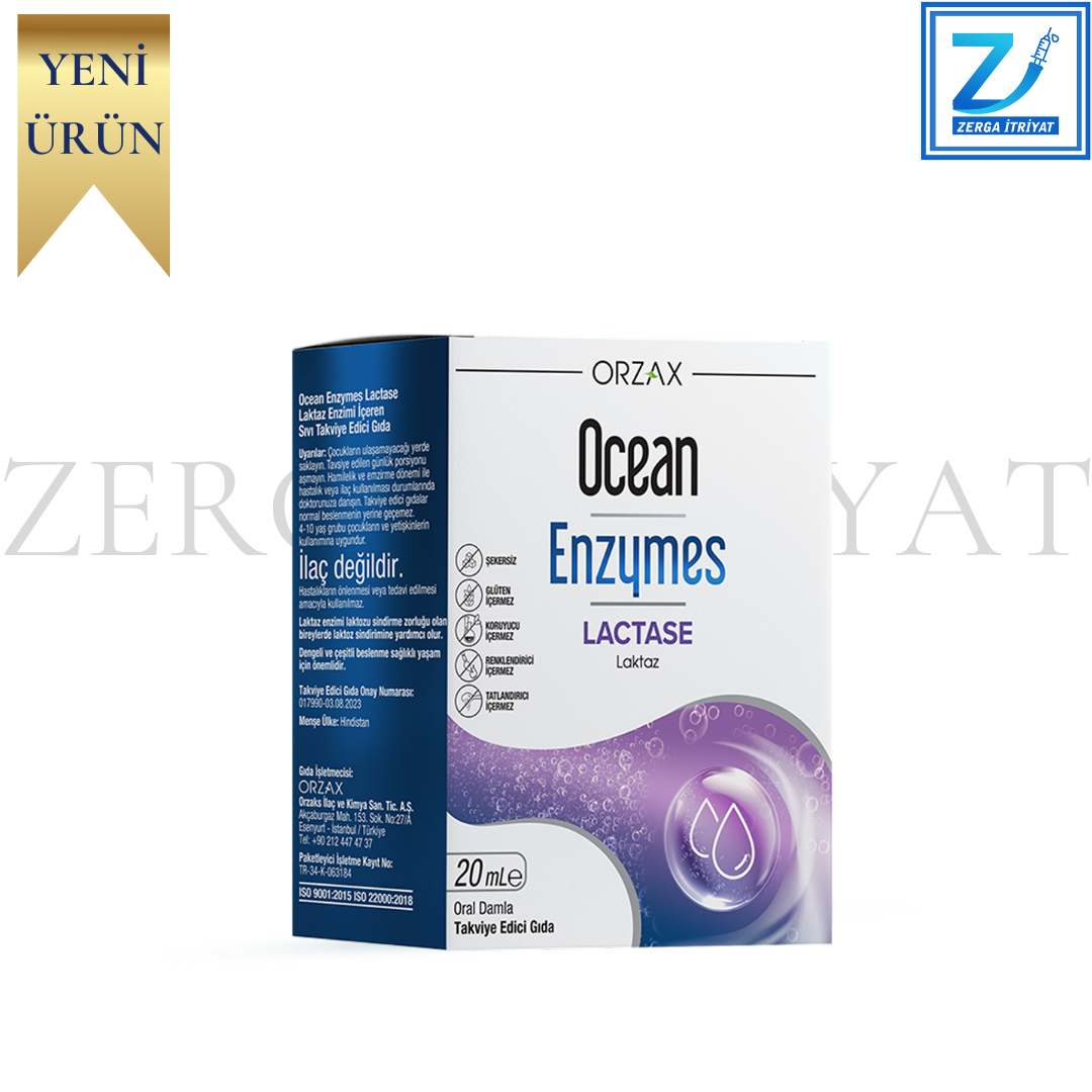 OCEAN ENZYMES LACTASE (LAKTAZ ENZİMİ) ORAL DAMLA 20 ML