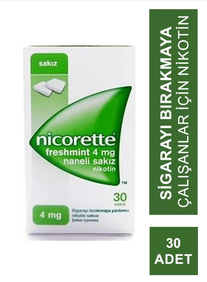 NİCORETTE FRESH NANELİ NİKOTİN SAKIZI 4 MG 30