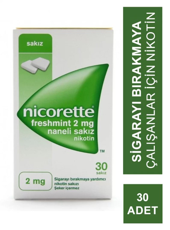 NİCORETTE FRESHMİNT 2 MG NANELİ NİKOTİN SAKIZI 30 ADET
