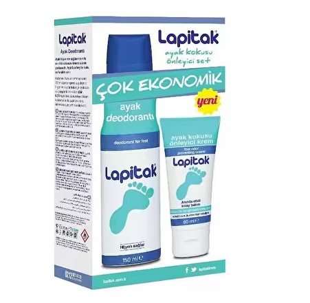LAPİTAK AYAK KOKUSU ÖNLEYİCİ SET SPREY 125 + KREM 60 ML EKONOMİK PAKET