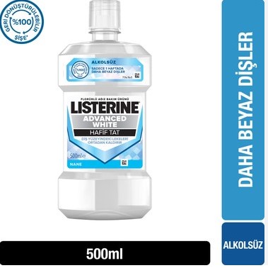 LİSTERİNE ADVANCED WHİTE AGIZ BAKIM SUYU 500 ML