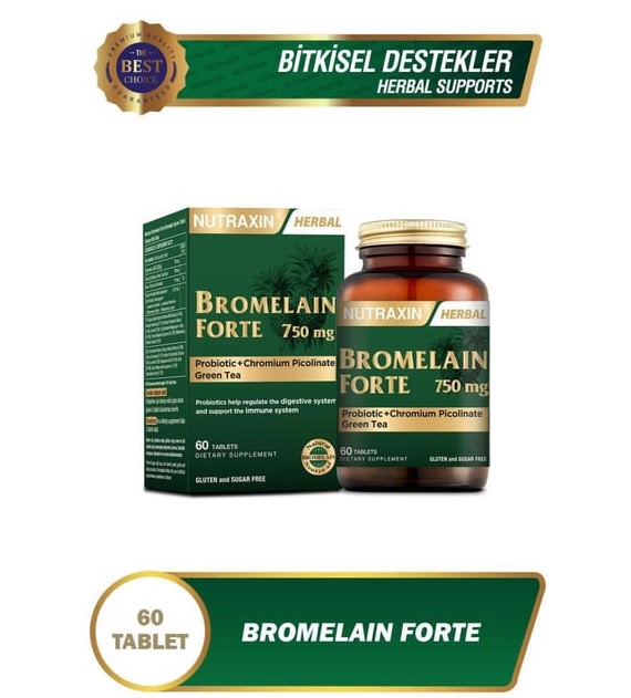 NUTRAXİN BROMELAİN FORTE 750 MG 60 TABLET