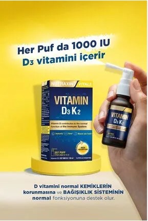 NUTRAXİN VİTAMİN D3 K2 SPREY 30 ML