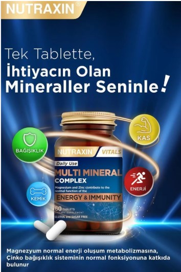NUTRAXİN MULTİVİTAMİN MİNERAL ENERGY 60 TABLET