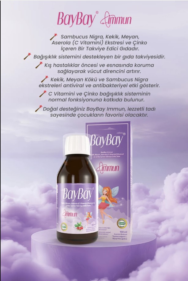 BAYBAY İMMUN KEKİK MEYAN ASEROLA İÇEREN SIVI 150 ML ŞURUP