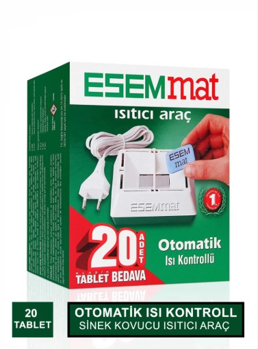 ESEMMAT ISITICI ARAÇ OTOMATİK ISI KONTROLLÜ 20 KLASİK TABLET BEDAVA SİNEK KOVUCU