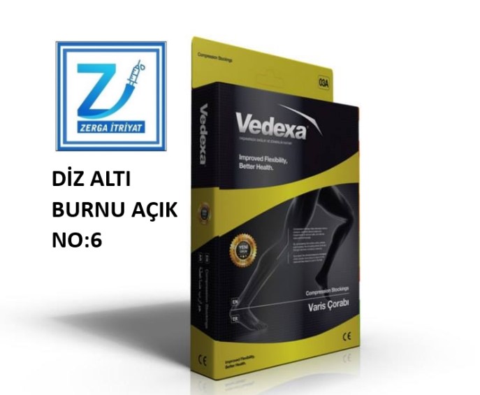 VEDEXA VARİS ÇORABI DİZ ALTI BURNU AÇIK NO:6