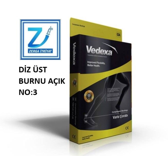 VEDEXA VARİS ÇORABI DİZ ÜSTÜ BURNU AÇIK NO:3