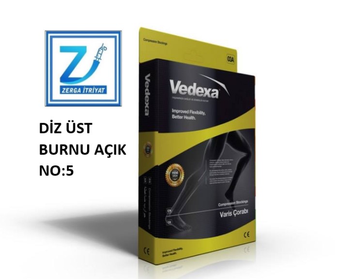 VEDEXA VARİS ÇORABI DİZ ÜSTÜ BURNU AÇIK NO:5