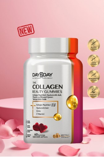 OCEAN DAY 2 DAY THE COLLAGEN ( KOLAJEN ) GUMMİES ÇİĞNENEBİLİR JEL FORM 60 TABLET ŞEFTALİ AROMALI
