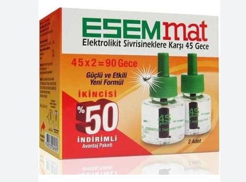 ESEMMAT ELEKTROLİKİT YEDEK 45 ML 2'Lİ SİVRİSİNEKLERE KARŞI