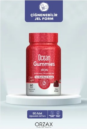 OCEAN GUMMİES İRON DEMİR 60 ÇİĞNENEBİLİR JEL