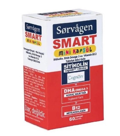 SORVAGEN SMART SİTİKOLİN DHA OMEGA-3 VE B12 60 MİNİ KAPSÜL