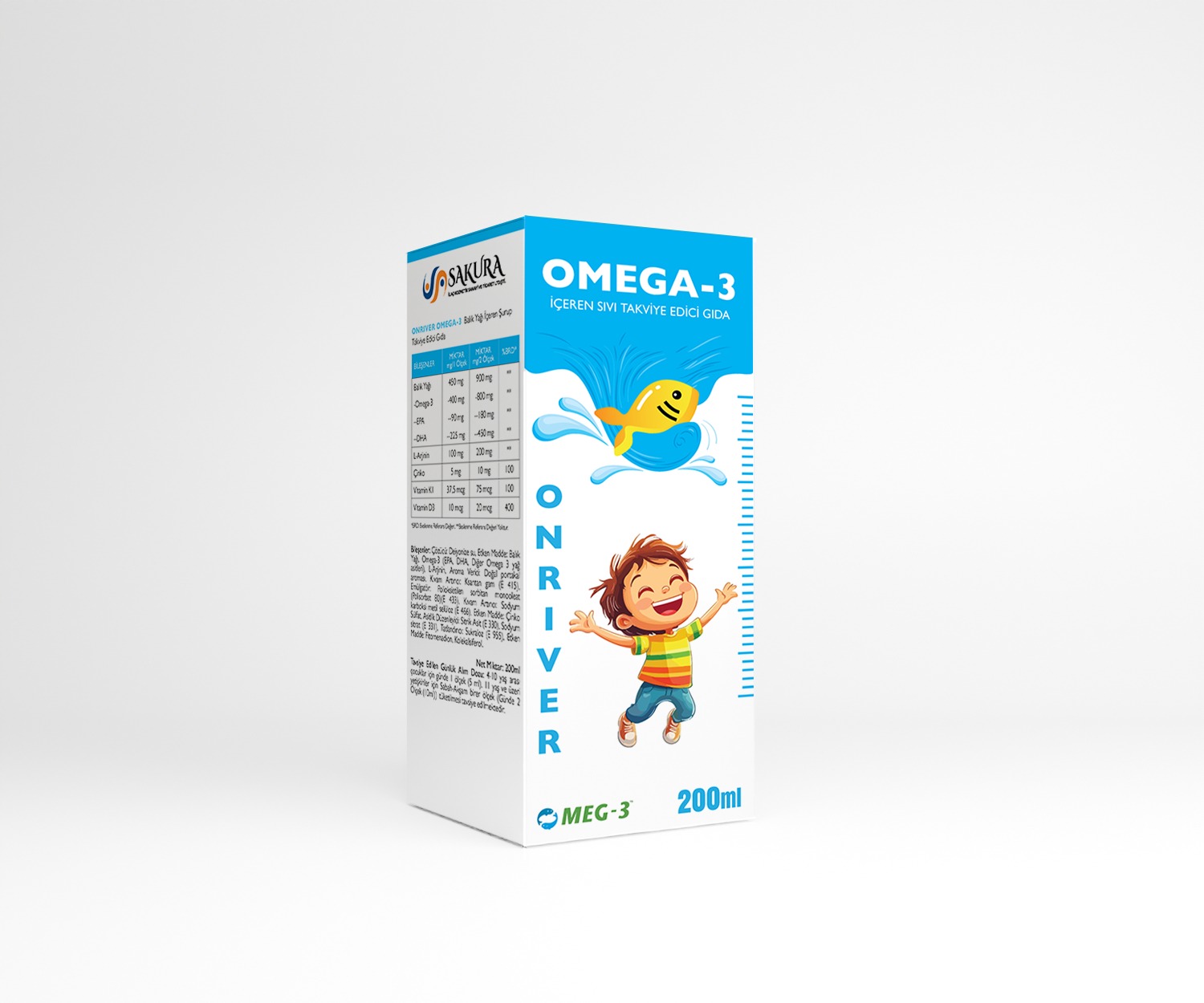 ONRİVER OMEGA-3 BALIK YAĞI ŞURUP 200 ML