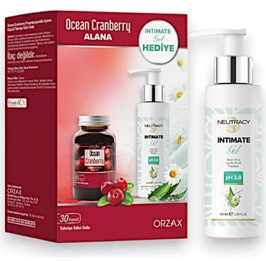 OCEAN CRANBERRY TURNA YEMİŞİ EKSTRESİ 30 KAPSÜL + NEUTRACY İNTİM JEL 100 ML HEDİYELİ